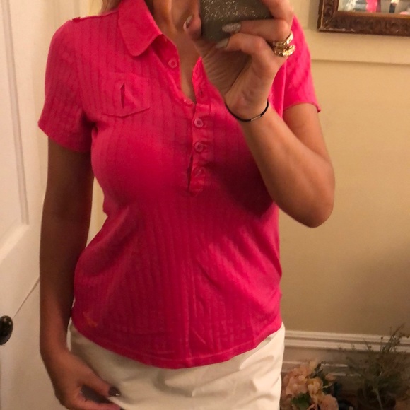 slate/dusty pink henley shirt